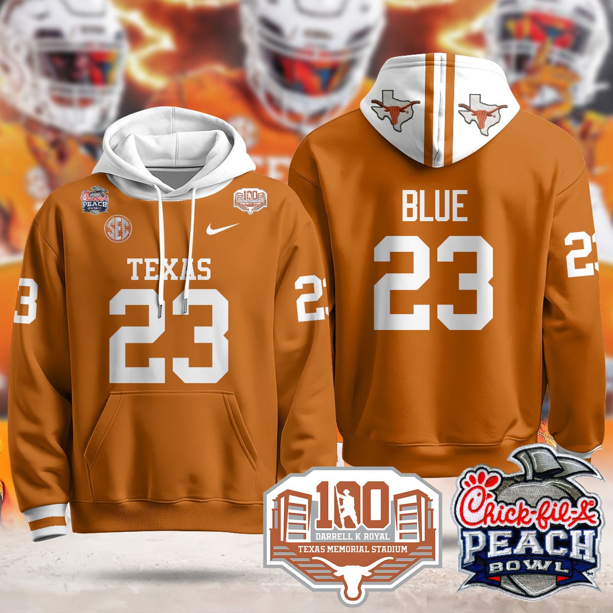 Texas Longhorns 2024 Chick-fil-A Peach Bowl Hoodie – All Stitched
