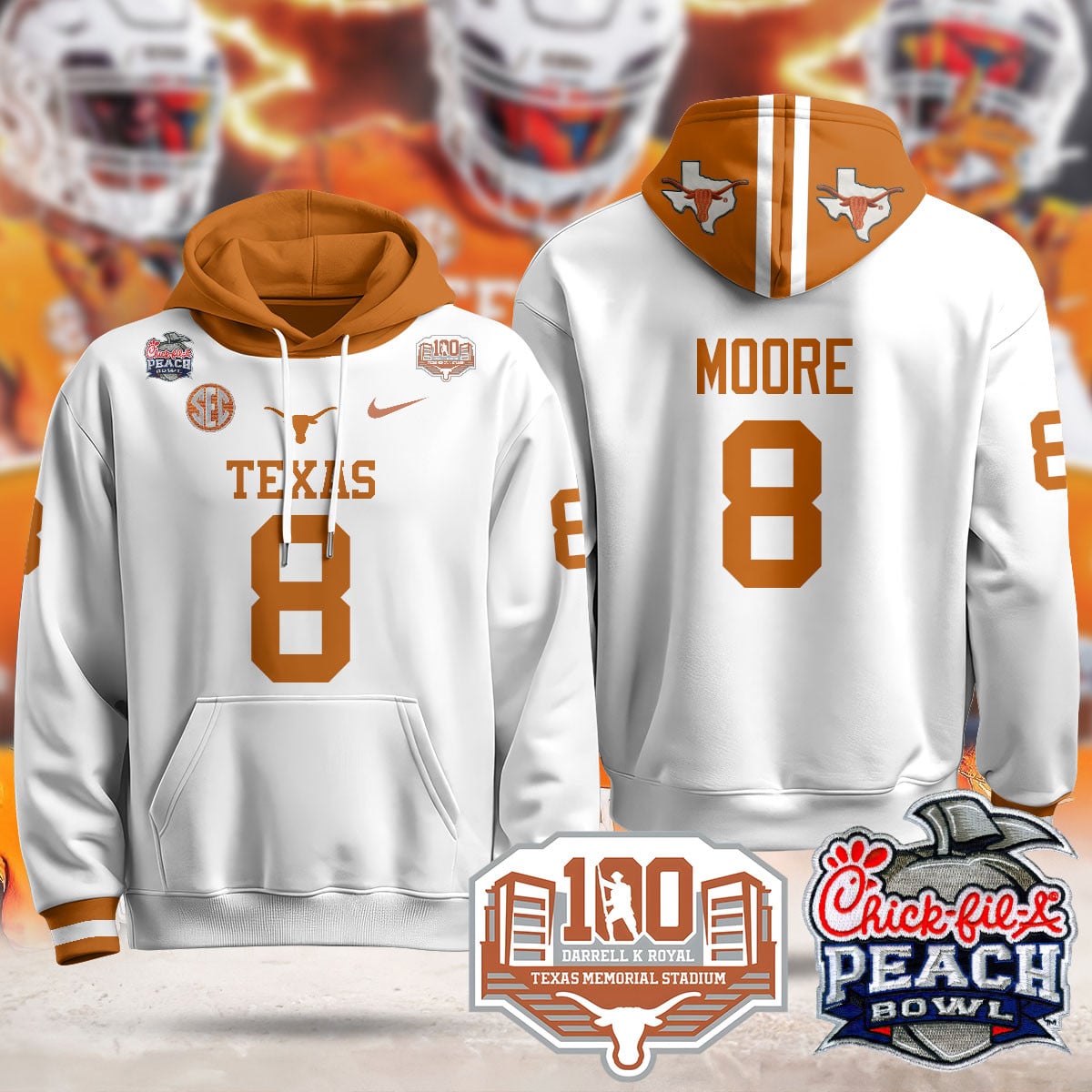 Texas Longhorns 2024 Chick-fil-A Peach Bowl Hoodie – All Stitched
