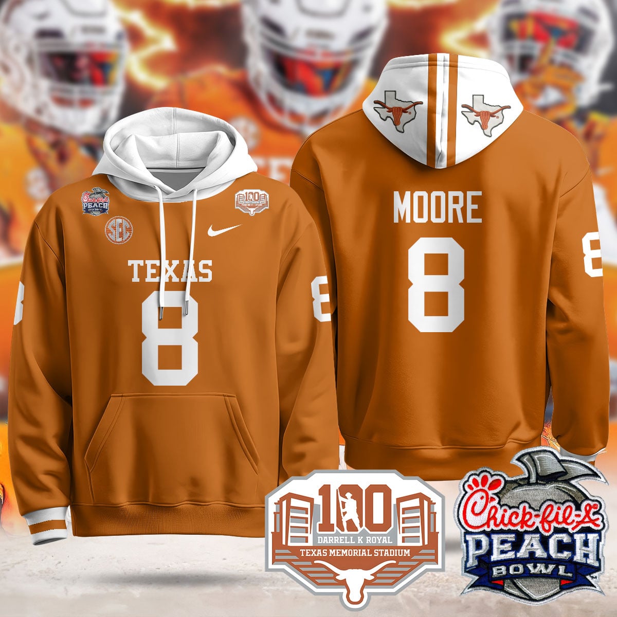Texas Longhorns 2024 Chick-fil-A Peach Bowl Hoodie – All Stitched