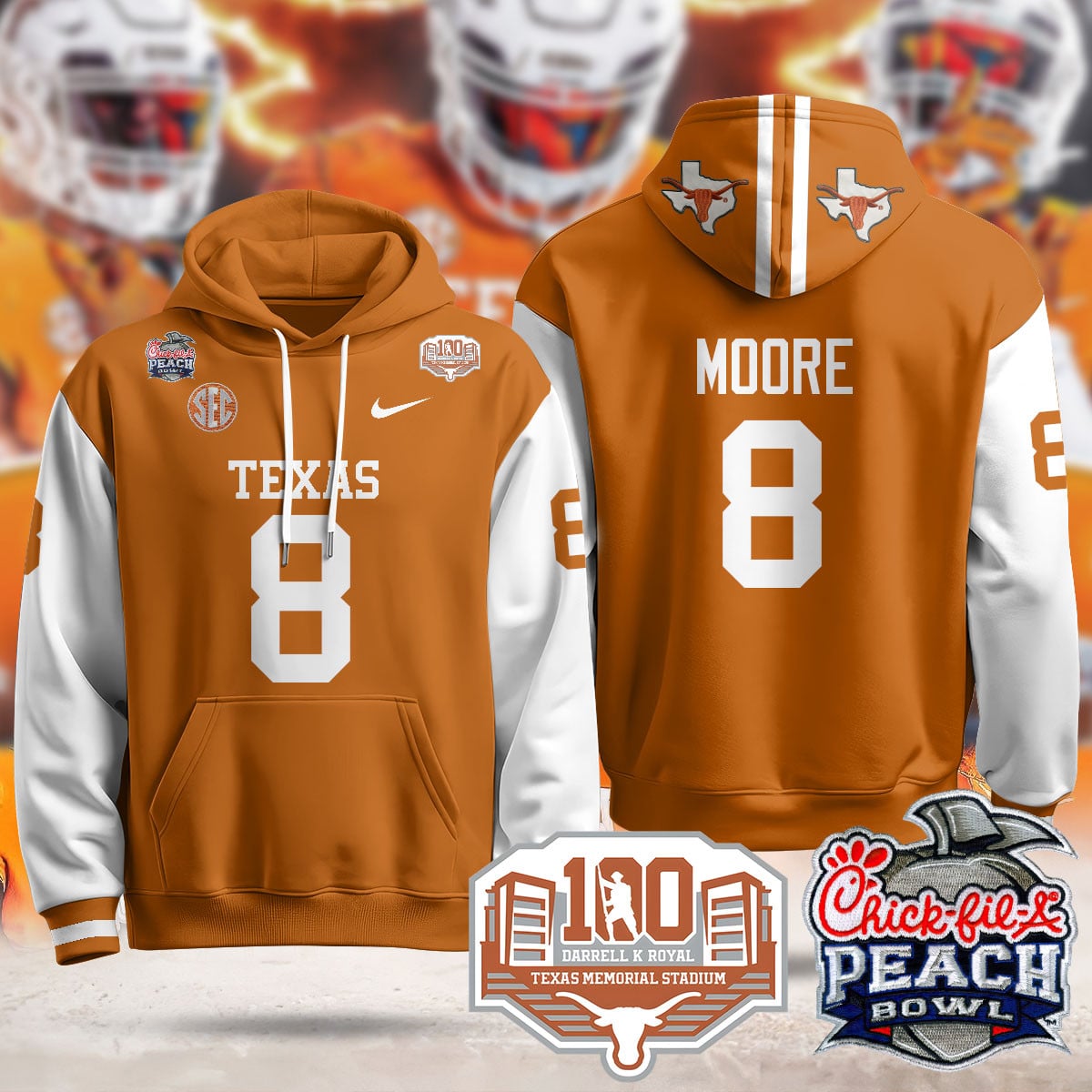 Texas Longhorns 2024 Chick-fil-A Peach Bowl Hoodie – All Stitched