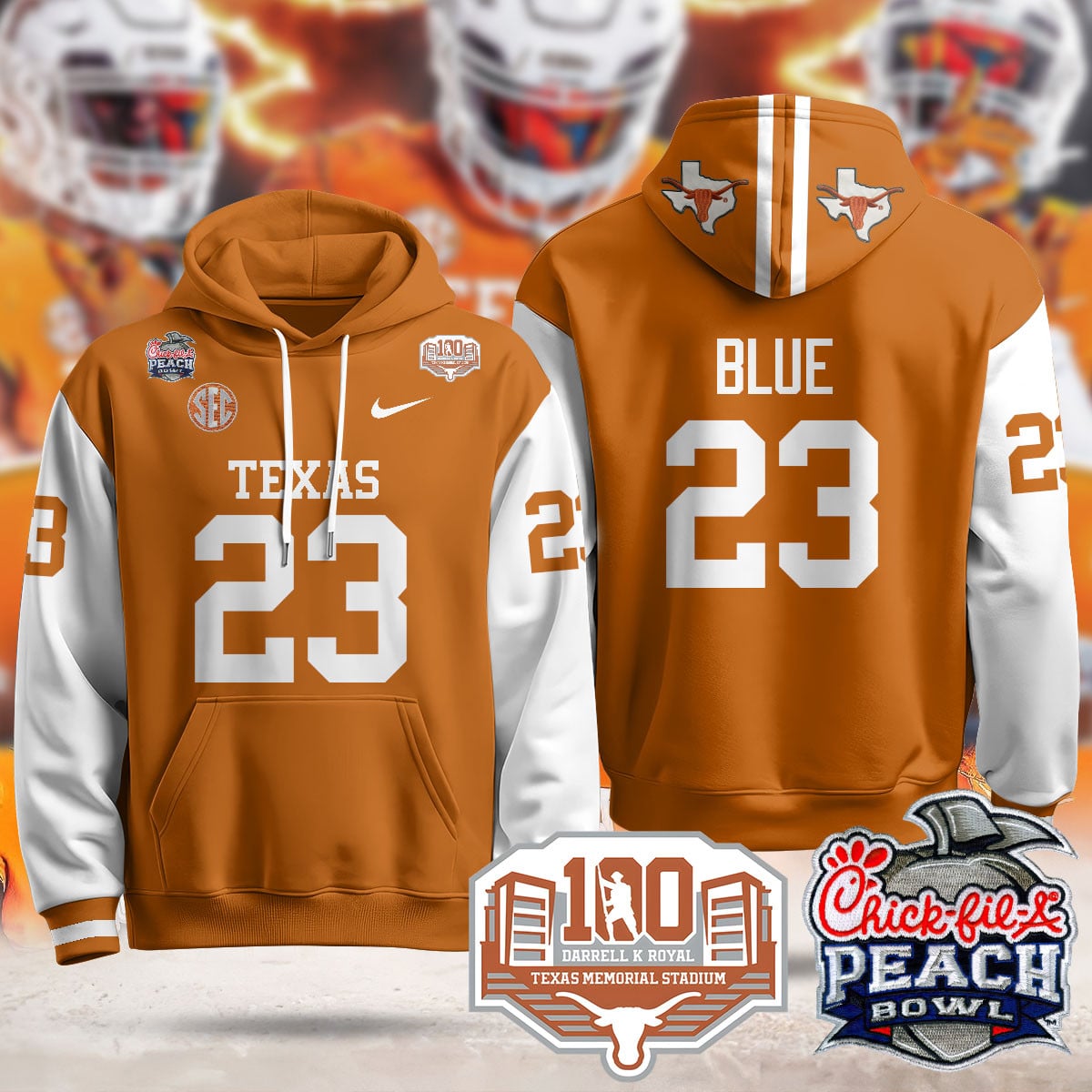 Texas Longhorns 2024 Chick-fil-A Peach Bowl Hoodie – All Stitched