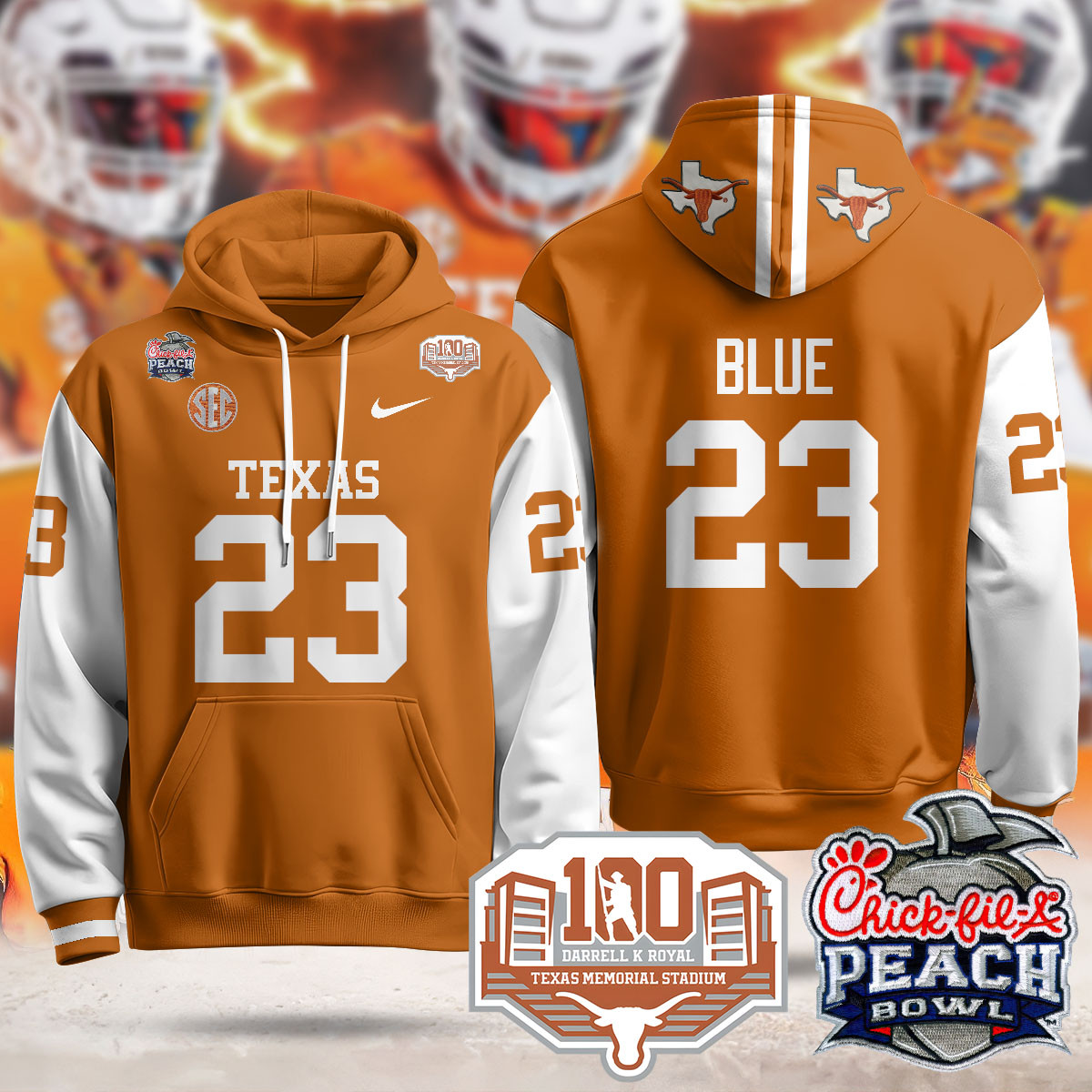 Texas Longhorns 2024 Chick-fil-A Peach Bowl Hoodie – All Stitched