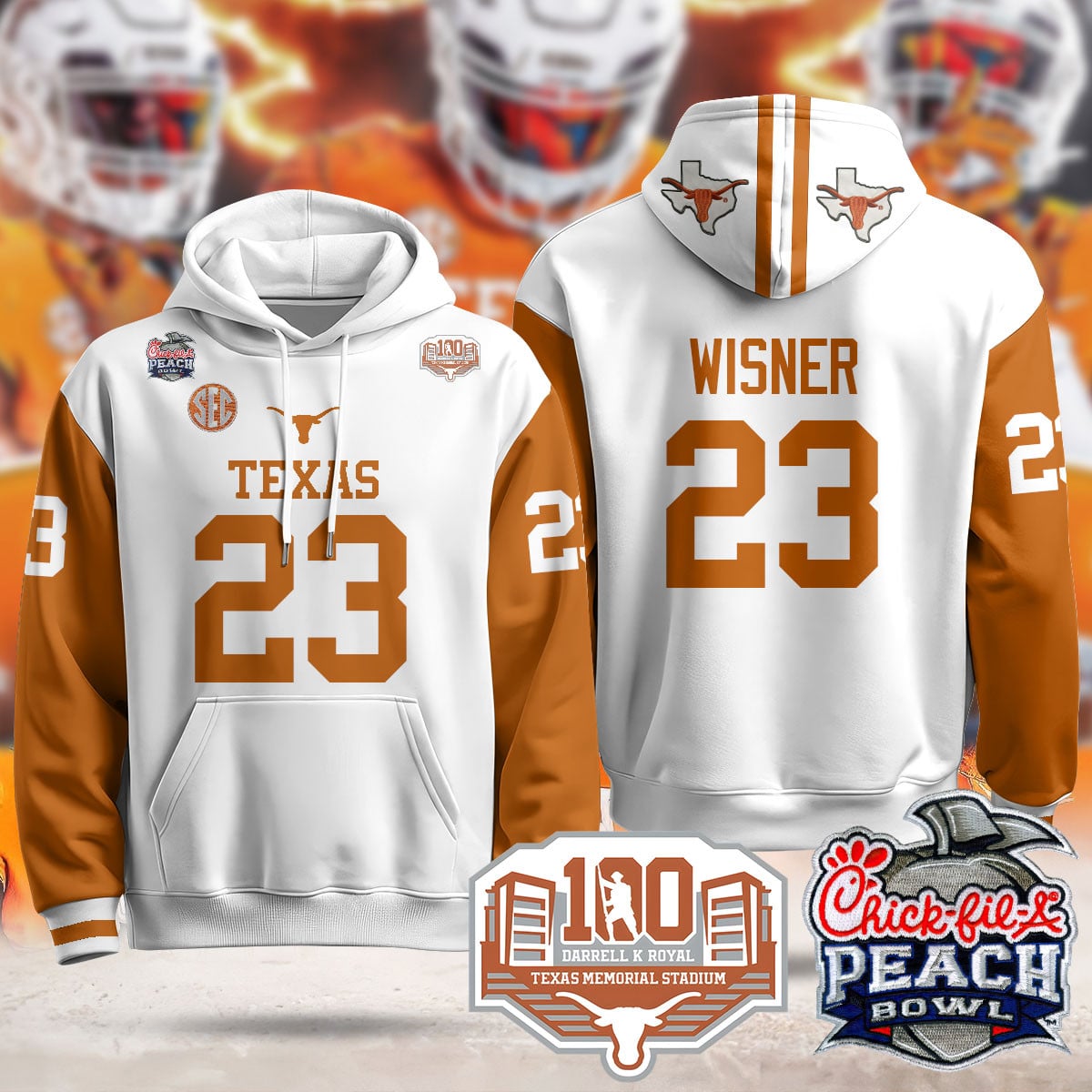 Texas Longhorns 2024 Chick-fil-A Peach Bowl Hoodie – All Stitched