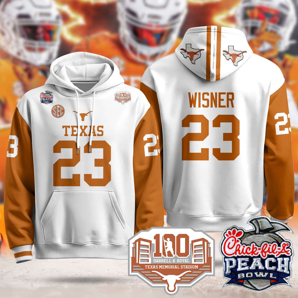 Texas Longhorns 2024 Chick-fil-A Peach Bowl Hoodie – All Stitched