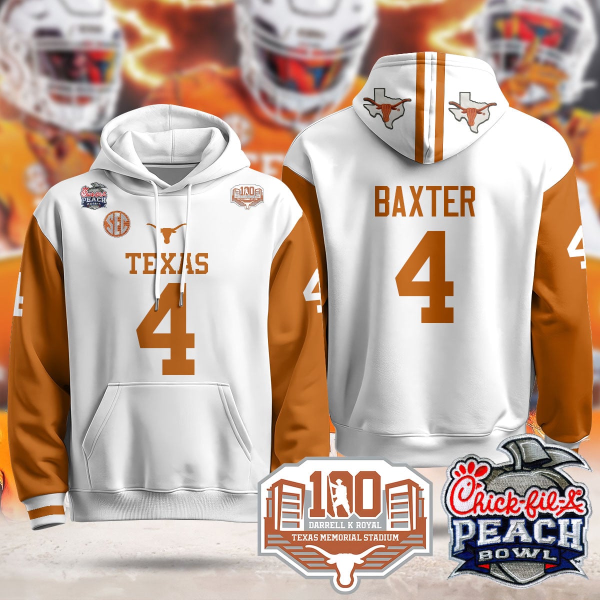 Texas Longhorns 2024 Chick-fil-A Peach Bowl Hoodie – All Stitched