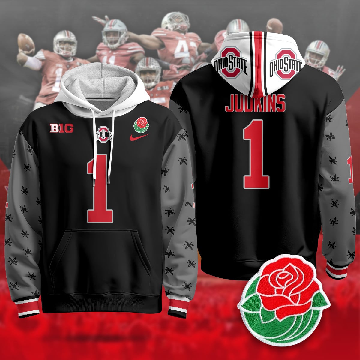 Ohio State Buckeyes 2024 Rose Bowl Hoodie – All Stitched