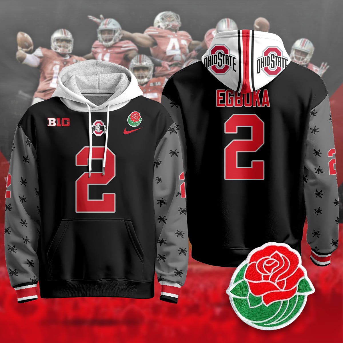 Ohio State Buckeyes 2024 Rose Bowl Hoodie – All Stitched