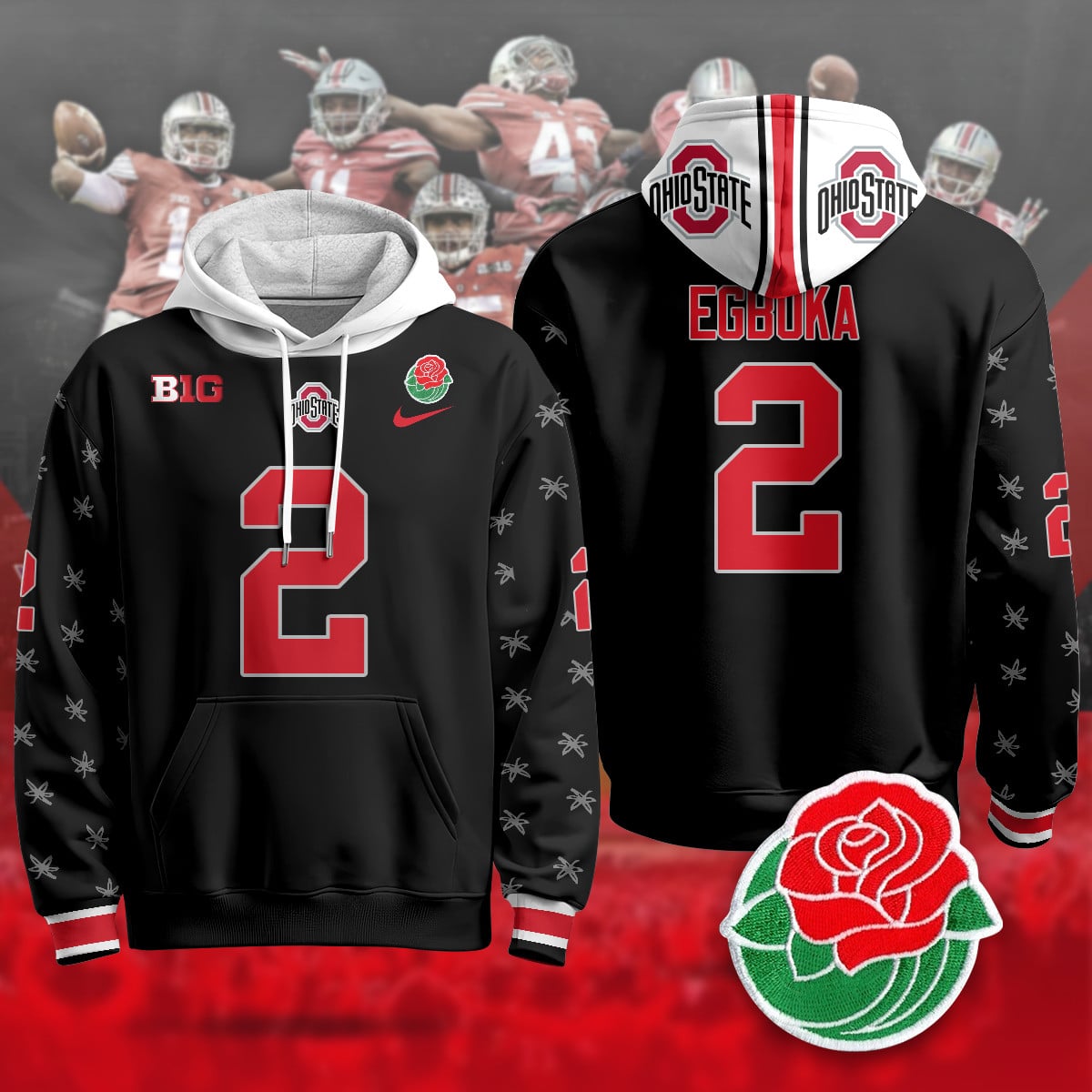 Ohio State Buckeyes 2024 Rose Bowl Hoodie – All Stitched