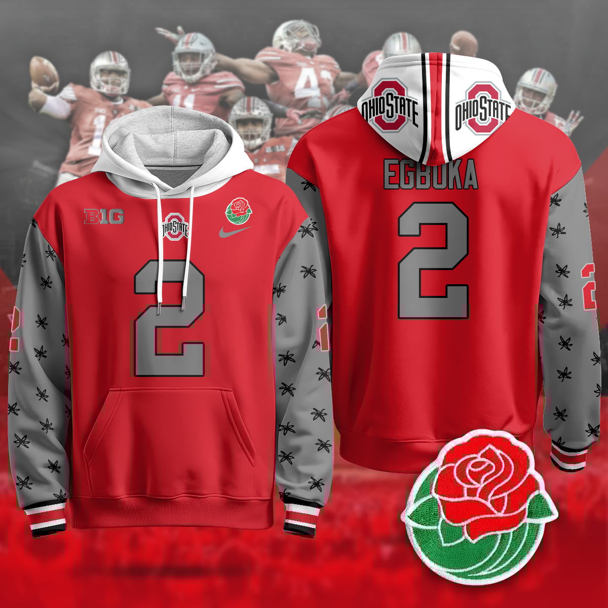 Ohio State Buckeyes 2024 Rose Bowl Hoodie – All Stitched
