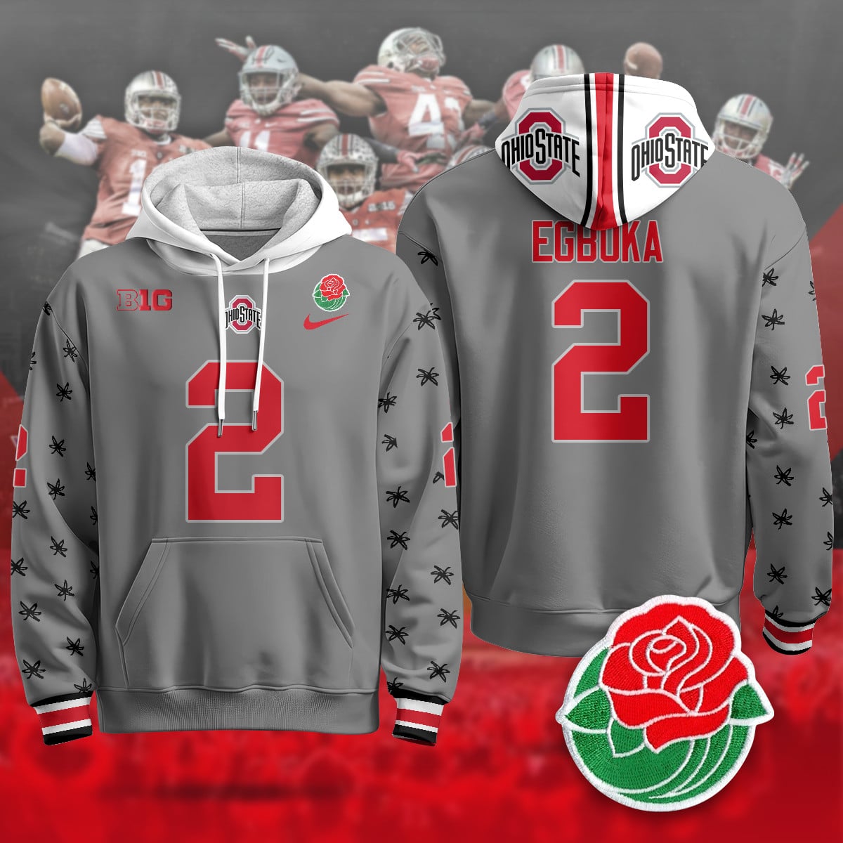 Ohio State Buckeyes 2024 Rose Bowl Hoodie – All Stitched