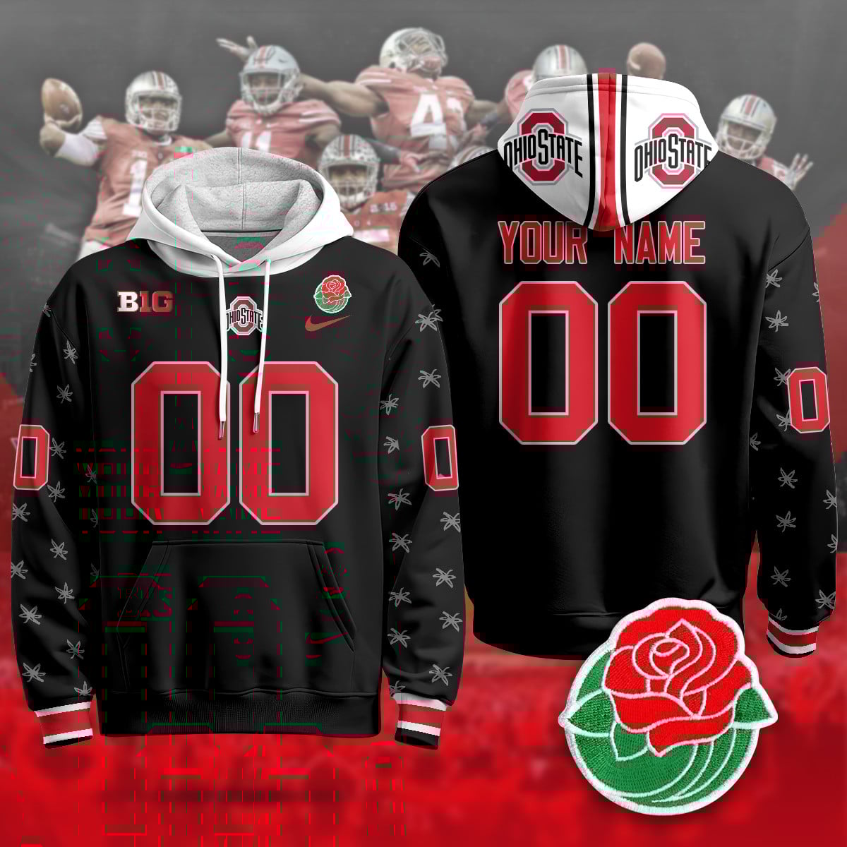 Custom Ohio State Buckeyes 2024 Rose Bowl Hoodie – All Stitched