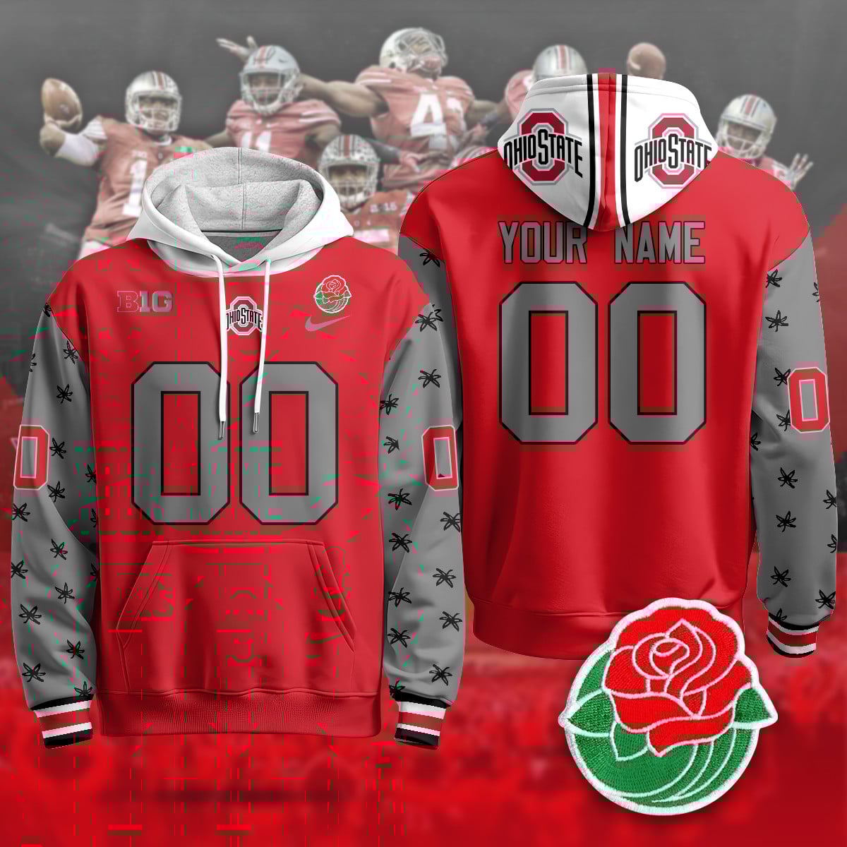 Custom Ohio State Buckeyes 2024 Rose Bowl Hoodie – All Stitched