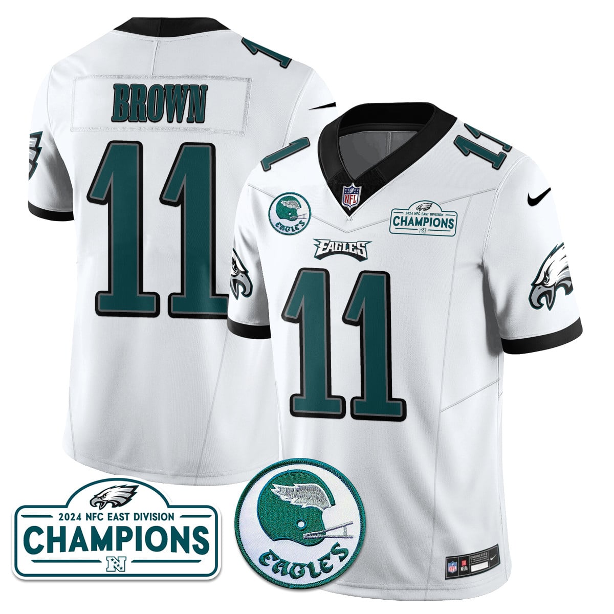 Men’s Philadelphia Eagles 2024 NFC East Division Champions Jersey N2 – All Stitched