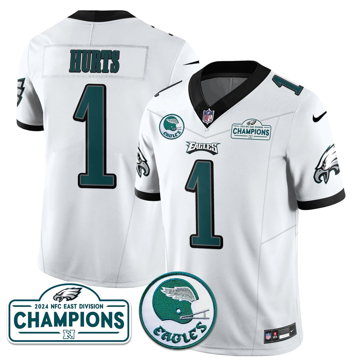 Men’s Philadelphia Eagles 2024 NFC East Division Champions Jersey N2 – All Stitched