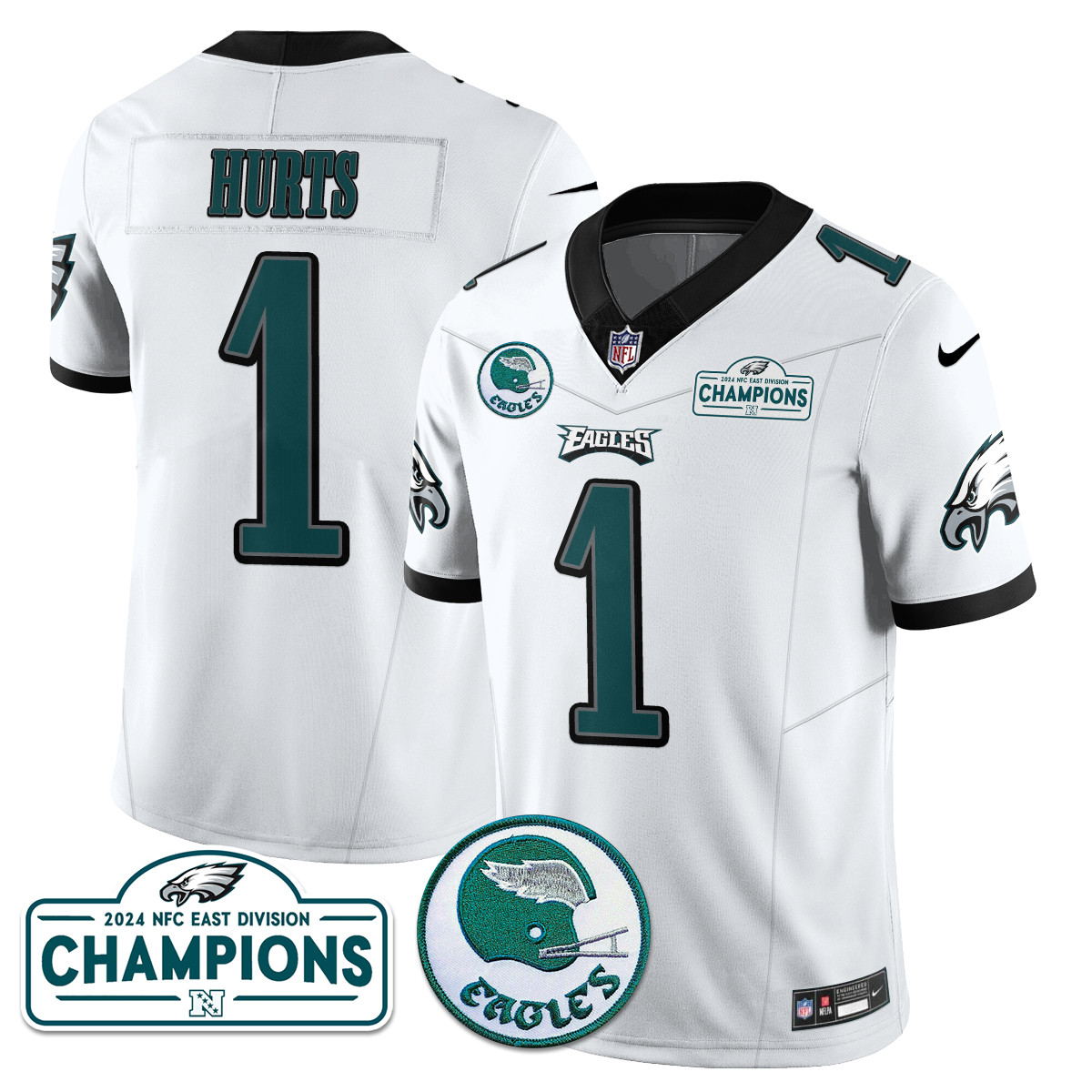 Men’s Philadelphia Eagles 2024 NFC East Division Champions Jersey N2 – All Stitched
