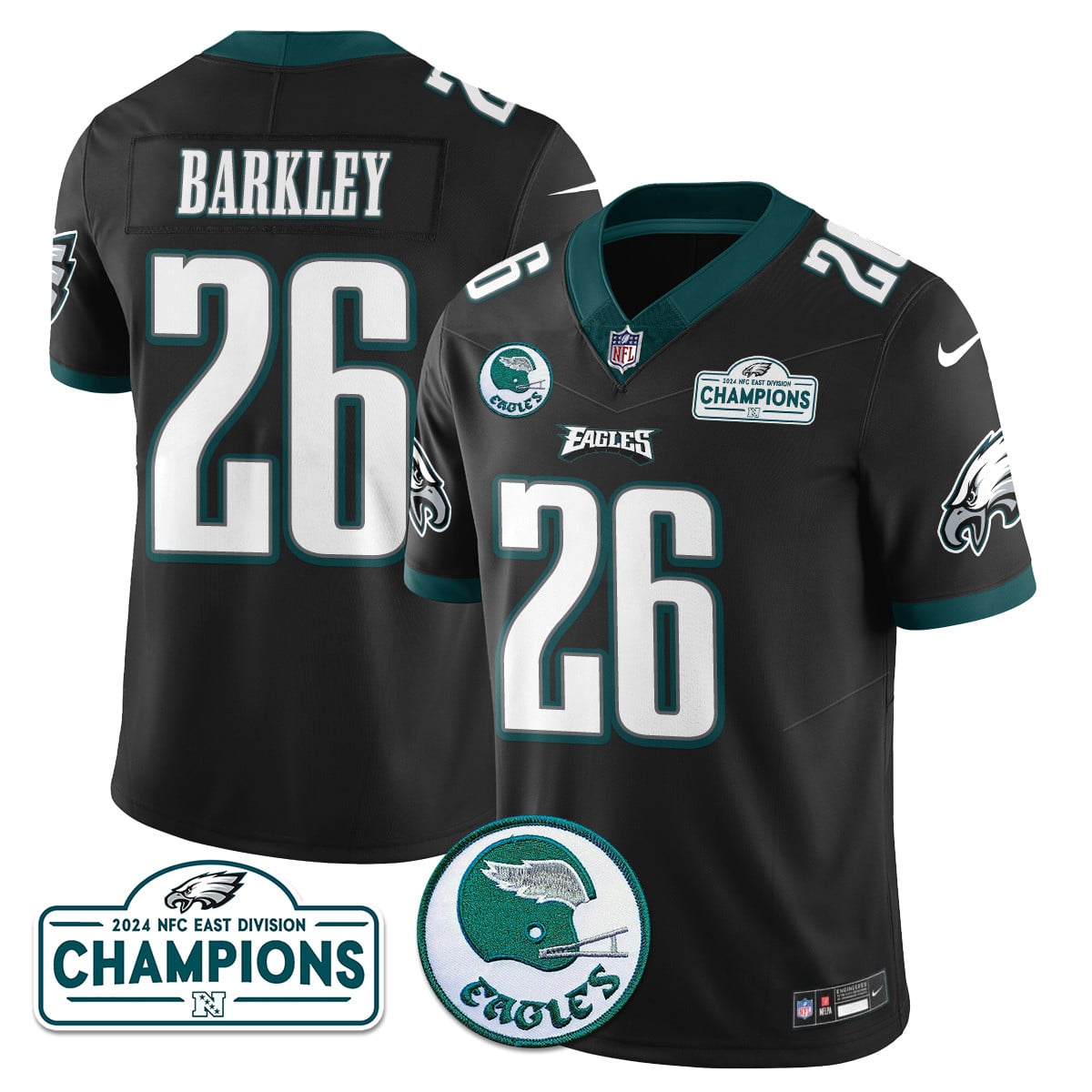 Men’s Philadelphia Eagles 2024 NFC East Division Champions Jersey N2 – All Stitched