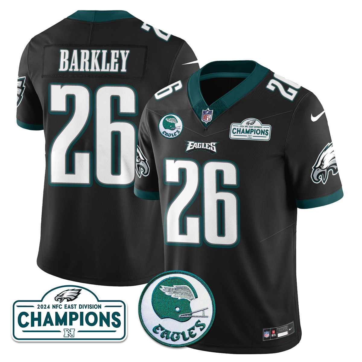 Men’s Philadelphia Eagles 2024 NFC East Division Champions Jersey N2 – All Stitched