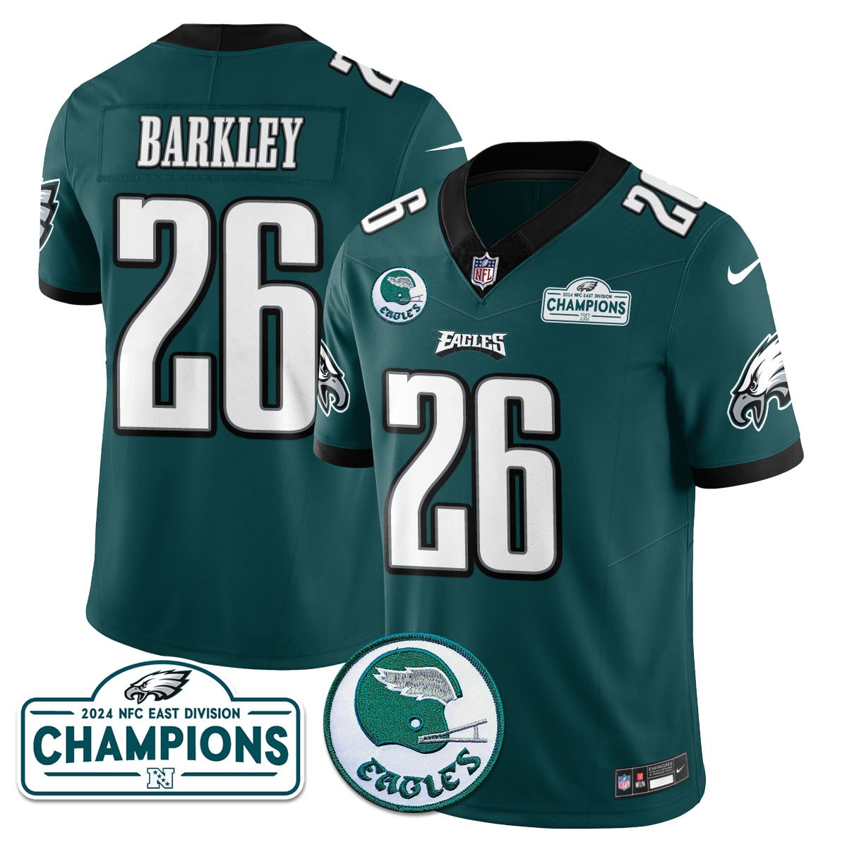 Men’s Philadelphia Eagles 2024 NFC East Division Champions Jersey N2 – All Stitched