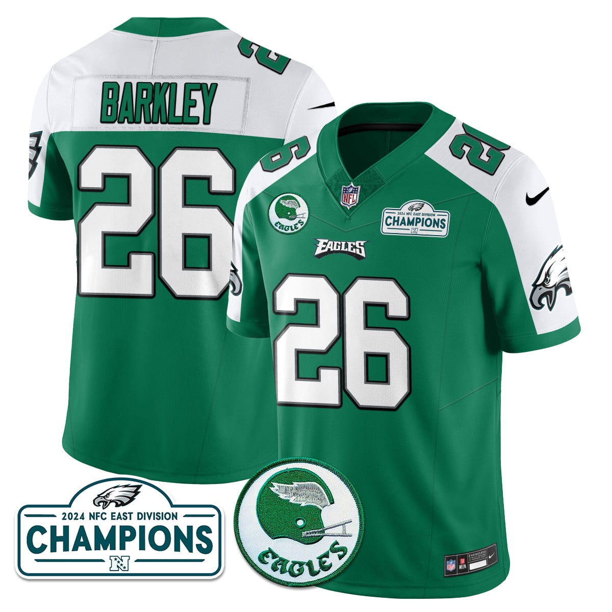 Men’s Philadelphia Eagles 2024 NFC East Division Champions Jersey N2 – All Stitched