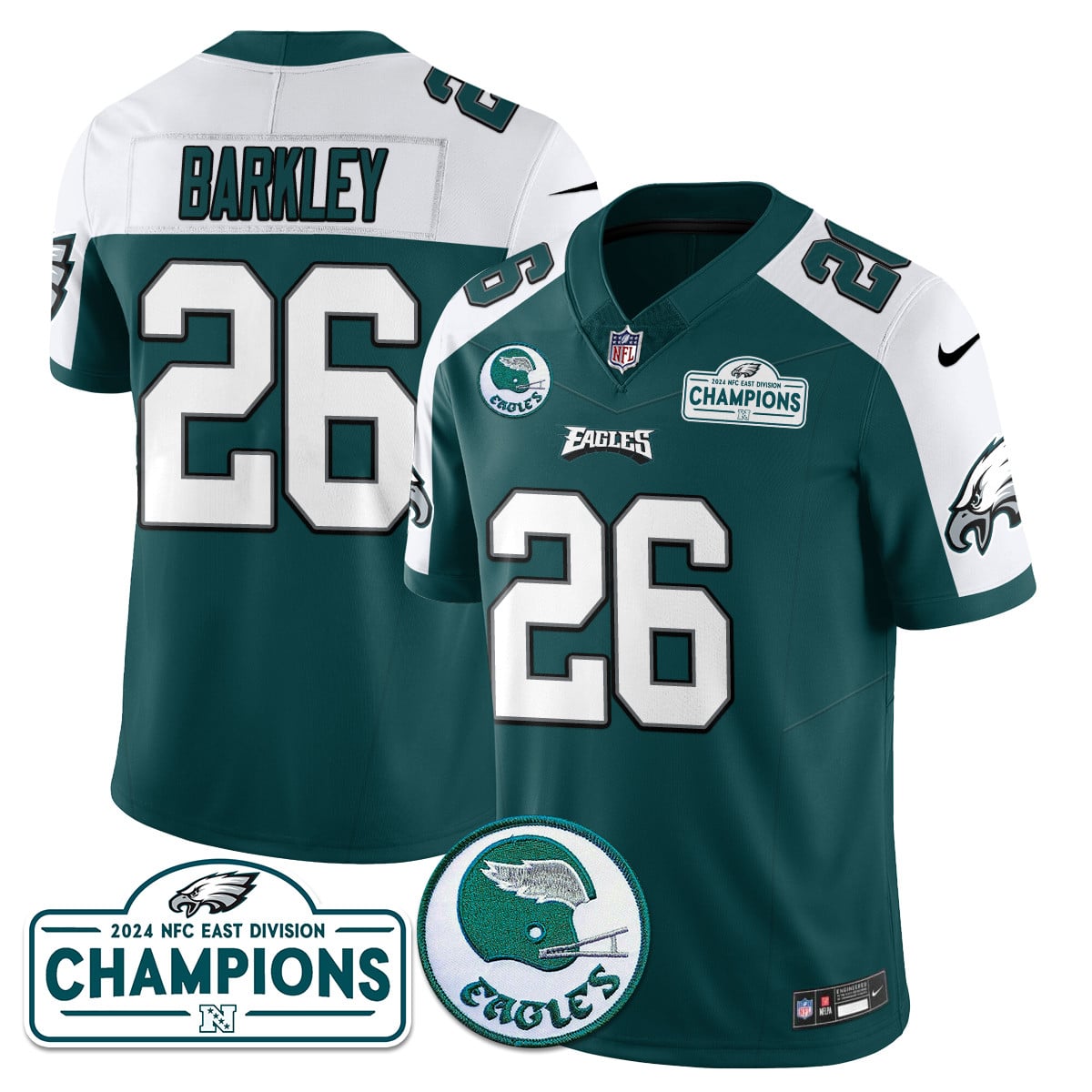 Men’s Philadelphia Eagles 2024 NFC East Division Champions Jersey N2 – All Stitched