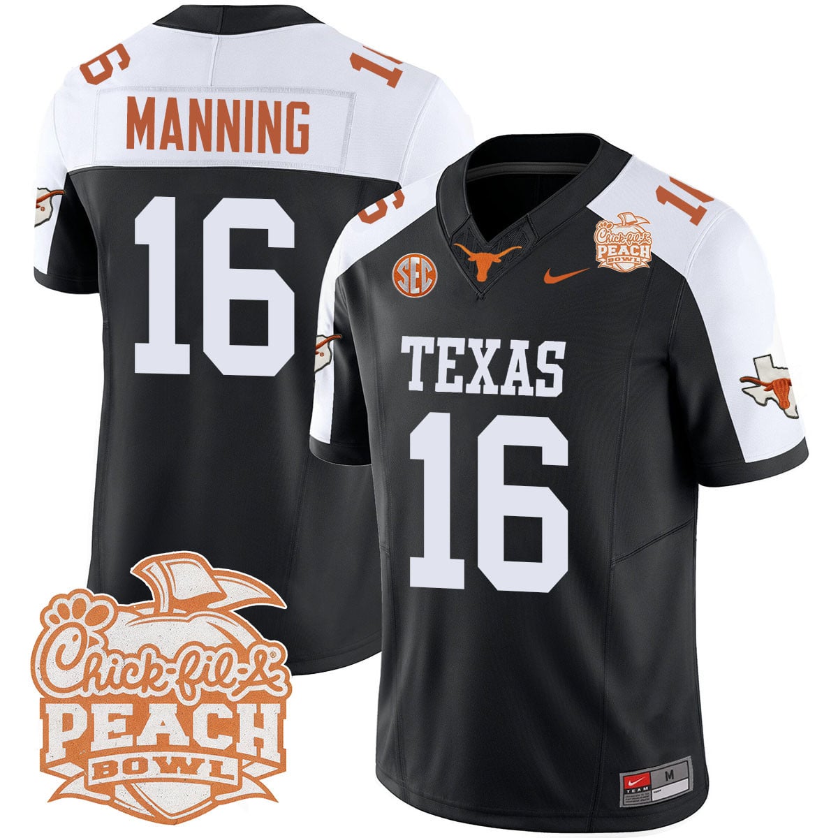 Men’s Texas Longhorns 2024 Peach Bowl Jersey – All Stitched