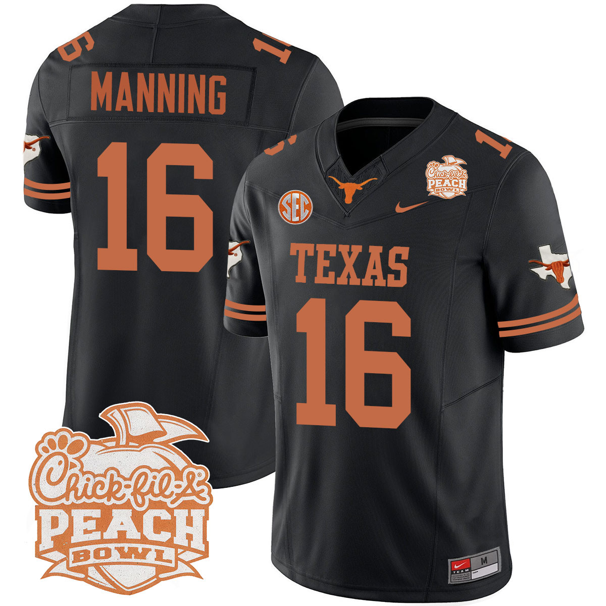 Men’s Texas Longhorns 2024 Peach Bowl Jersey – All Stitched