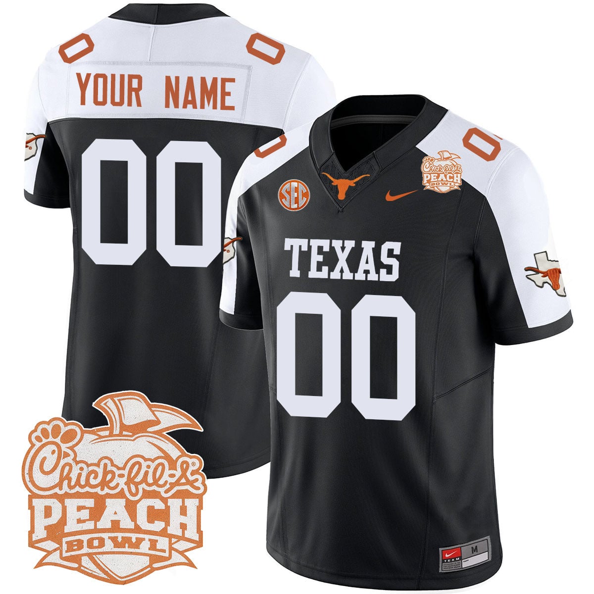 Custom Texas Longhorns 2024 Peach Bowl Jersey – All Stitched