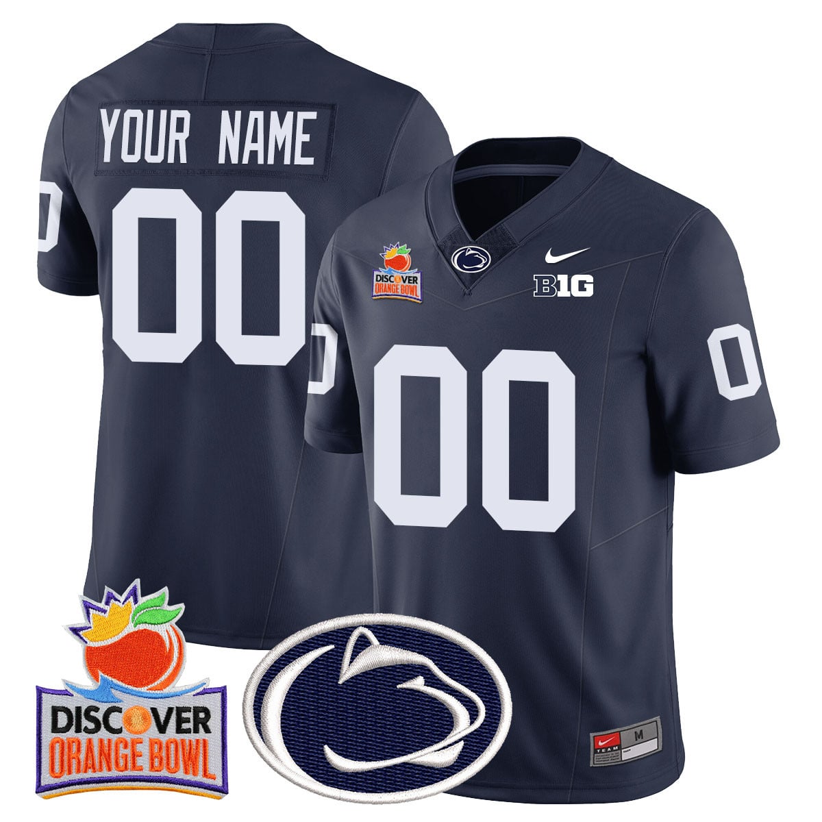 Custom Gender/Name Penn State Nittany Lions 2024 Orange Bowl Jersey N1 – All Stitched
