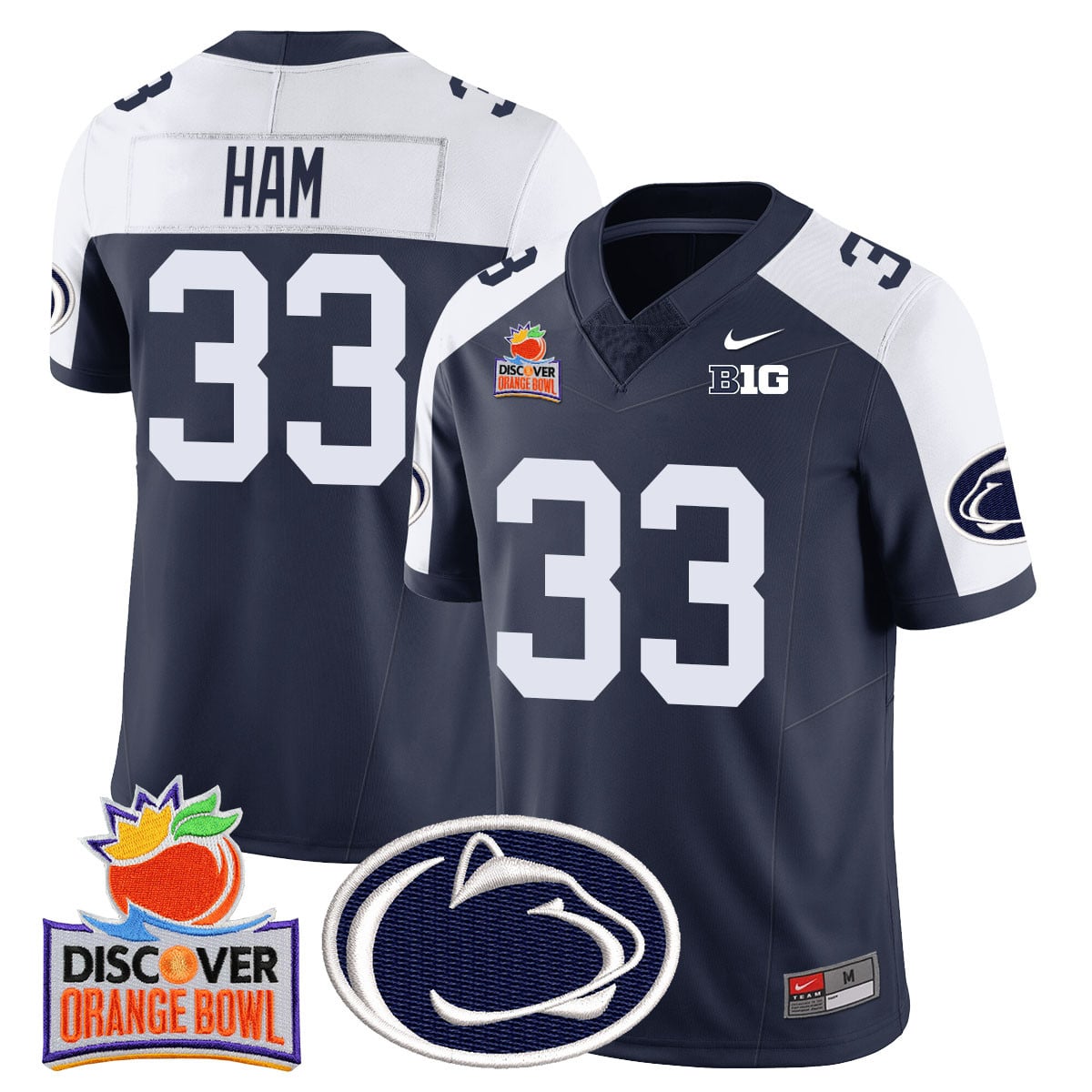 Men’s Penn State Nittany Lions 2024 Orange Bowl Jersey N1 – All Stitched