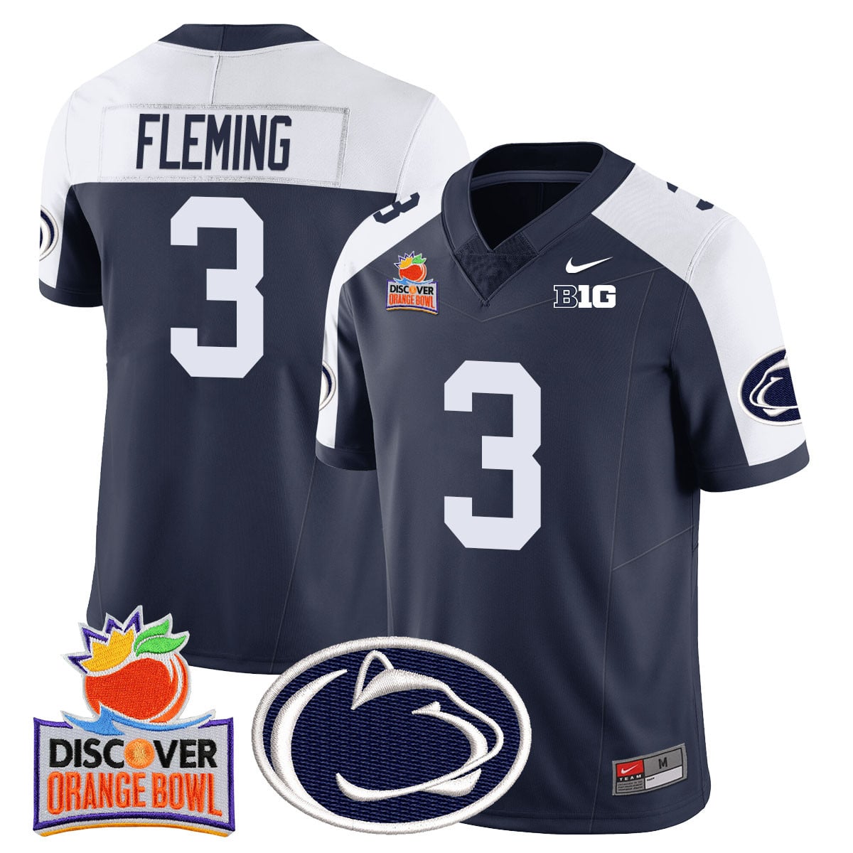 Men’s Penn State Nittany Lions 2024 Orange Bowl Jersey N1 – All Stitched