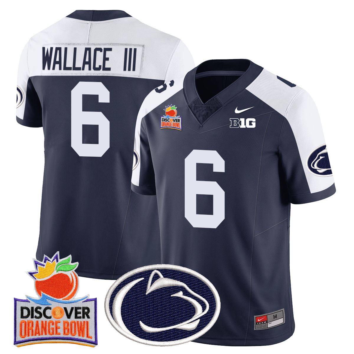 Men’s Penn State Nittany Lions 2024 Orange Bowl Jersey N1 – All Stitched