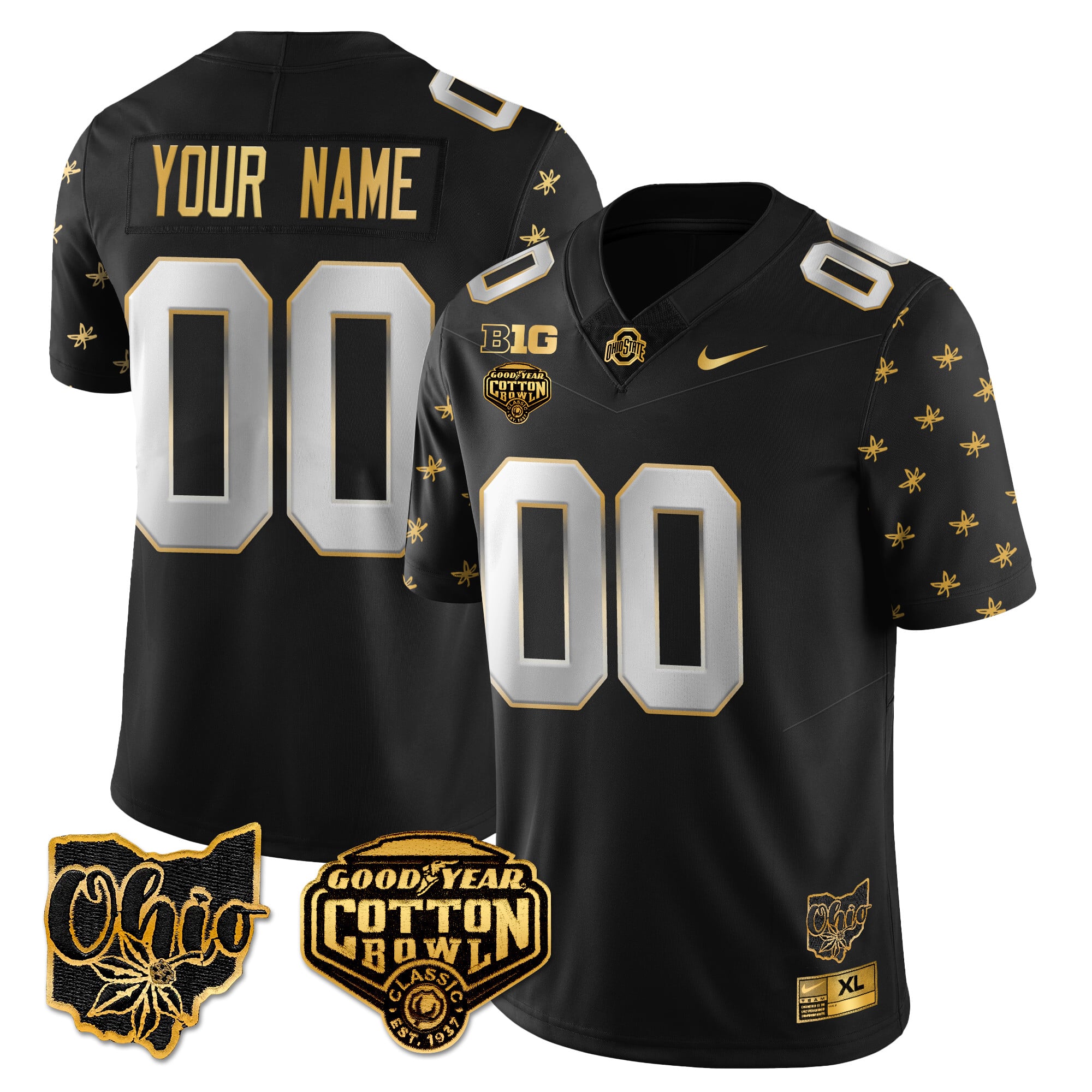 Custom Gender/Name Ohio State Buckeyes 2024 Cotton Bowl Classic Jersey Gold – All Stitched