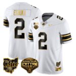 Men’s Ohio State Buckeyes 2024 Cotton Bowl Classic Jersey Gold – All Stitched