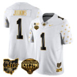 Men’s Ohio State Buckeyes 2024 Cotton Bowl Classic Jersey Gold – All Stitched