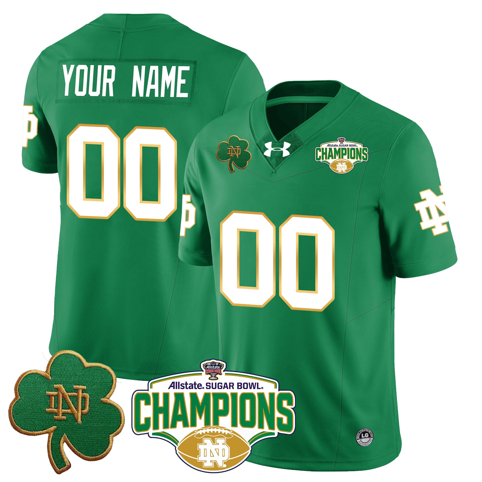 Custom Notre Dame Fighting Irish 2025 Sugar Bowl Champions Jersey – All Stitched