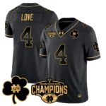 Men’s Notre Dame Fighting Irish 2025 Sugar Bowl Champions Gold Jersey – All Stitched
