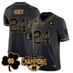 Men’s Notre Dame Fighting Irish 2025 Sugar Bowl Champions Gold Jersey – All Stitched