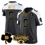 Men’s Notre Dame Fighting Irish 2025 Sugar Bowl Champions Gold Jersey – All Stitched