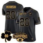 Men’s Notre Dame Fighting Irish 2025 Sugar Bowl Champions Gold Jersey – All Stitched