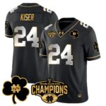 Men’s Notre Dame Fighting Irish 2025 Sugar Bowl Champions Gold Jersey – All Stitched