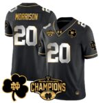 Men’s Notre Dame Fighting Irish 2025 Sugar Bowl Champions Gold Jersey – All Stitched