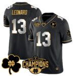 Men’s Notre Dame Fighting Irish 2025 Sugar Bowl Champions Gold Jersey – All Stitched