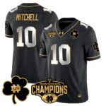 Men’s Notre Dame Fighting Irish 2025 Sugar Bowl Champions Gold Jersey – All Stitched