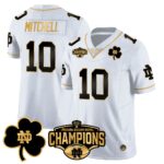 Men’s Notre Dame Fighting Irish 2025 Sugar Bowl Champions Gold Jersey – All Stitched