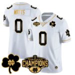 Men’s Notre Dame Fighting Irish 2025 Sugar Bowl Champions Gold Jersey – All Stitched