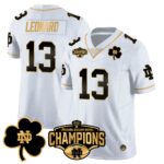 Men’s Notre Dame Fighting Irish 2025 Sugar Bowl Champions Gold Jersey – All Stitched