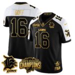 Men’s Detroit Lions 2024 NFC North Champions Gold Jersey N2 – All Stitched