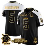 Men’s Detroit Lions 2024 NFC North Champions Gold Jersey N3 – All Stitched