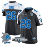 Men’s Detroit Lions 2024 NFC North Champions Gold Jersey N3 – All Stitched