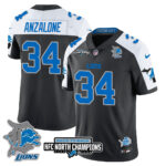 Men’s Detroit Lions 2024 NFC North Champions Gold Jersey N3 – All Stitched
